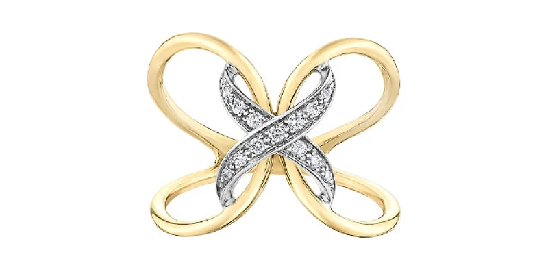 10K Yellow & White Gold 0.09cttw Diamond Ring