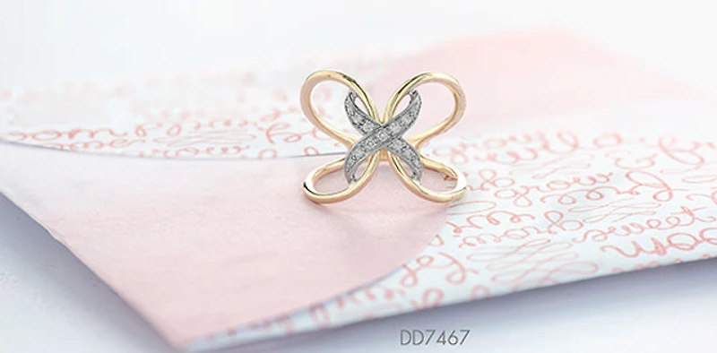10K Yellow & White Gold 0.09cttw Diamond Ring
