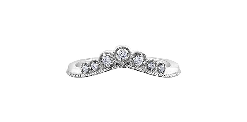 10K White Gold Diamond Wedding Ring - 4 /