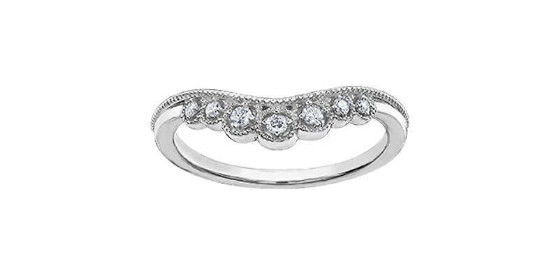 10K White Gold Diamond Wedding Ring - 4 /