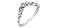 10K White Gold Diamond Wedding Ring - 4 /
