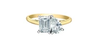 14K Yellow and White Gold 1.02ttw Emerald Pear cut Lab Grown Diamond Ring - 4 /