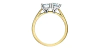 14K Yellow and White Gold 1.02ttw Emerald Pear cut Lab Grown Diamond Ring - 4 /