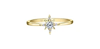 14K Yellow Gold 0.16cttw Canadian Diamond Star Ring - 4.5