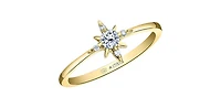 14K Yellow Gold 0.16cttw Canadian Diamond Star Ring - 4.5