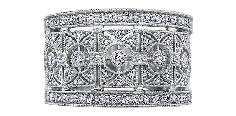 10K White Gold 0.85cttw Diamond Ring - 4