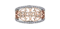 10K White & Rose Gold Diamond Ring