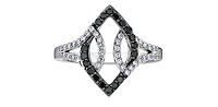 10K White Gold 0.37cttw White & Black Diamond Ring