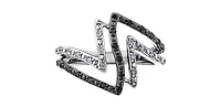 10K White Gold 0.25cttw White & Black Diamond Ring