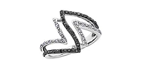 10K White Gold 0.25cttw White & Black Diamond Ring