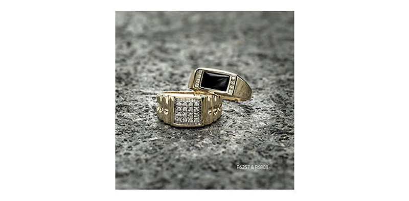 10K Yellow Gold 0.25cttw Diamond Gents Ring, 10 - /