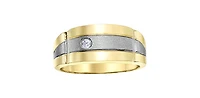 10K Yellow Gold 0.07cttw Diamond Gents Ring, size 10 - 7.5