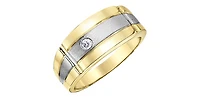 10K Yellow Gold 0.07cttw Diamond Gents Ring, size 10 - 7.5