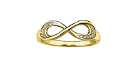 10K Yellow Gold 0.06cttw Infinity Diamond Ring