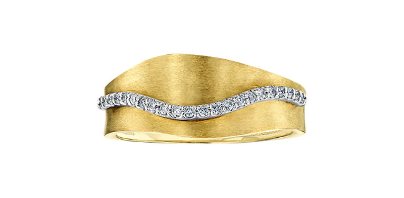10K Yellow & White Gold 0.11cttw Diamond Ring