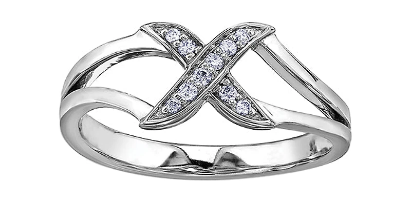 10K White Gold 0.07cttw Diamond Ring - / 4.5