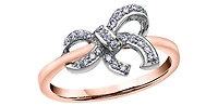 10K Rose Gold 0.014cttw Diamond Bow Ring