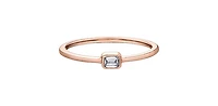 18K Rose Gold 0.10cttw Emerald Cut Diamond Ring - 4