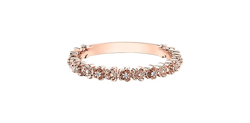 10K Rose Gold 0.017cttw Diamond Ring - 4.5