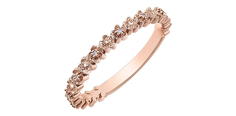 10K Rose Gold 0.017cttw Diamond Ring - 4.5