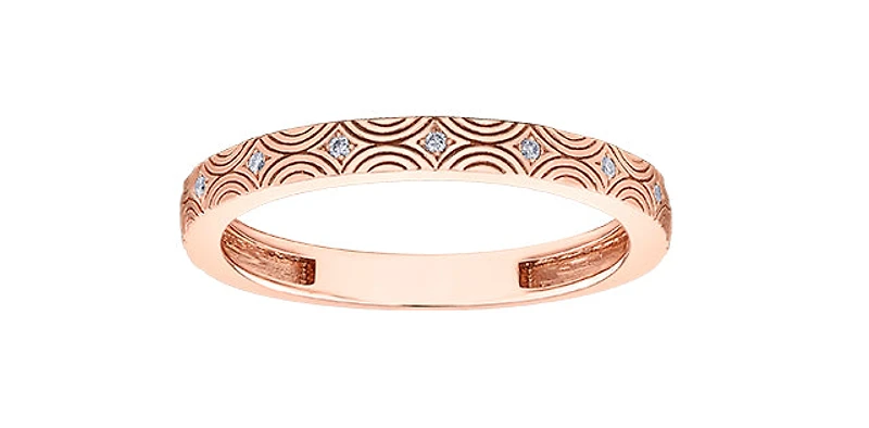 10K Rose Gold 0.036cttw Diamond Ring - / 4.5