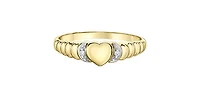10K Yellow Gold 0.013cttw Diamond Signet Ring, size 6.5 - 4.5