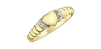 10K Yellow Gold 0.013cttw Diamond Signet Ring, size 6.5 - 4.5