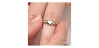 10K Yellow Gold 0.013cttw Diamond Signet Ring, size 6.5 - 4.5