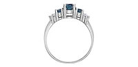 10K White Gold Sapphire and Diamond ring - yellow gold / 4
