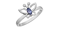 10K White Gold Tanzanite & Diamond Ring