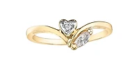 10K Yellow Gold White Topaz and Diamond Ring - 4.5