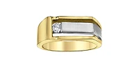10K yellow and White Gold 0.197ct Canadian Diamond Satin Finish Ring - 4