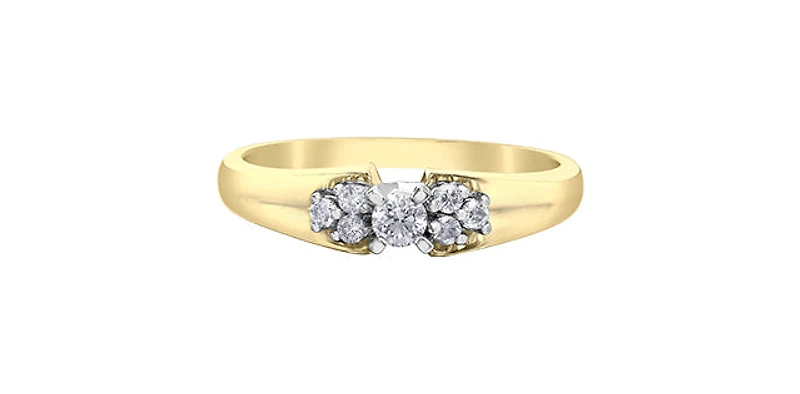 10K Yellow Gold 0.20cttw Canadian Diamond Engagement Ring, 6.5 - / White