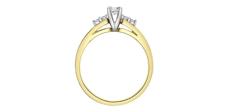 10K Yellow Gold 0.13cttw Canadian Diamond Engagement Ring