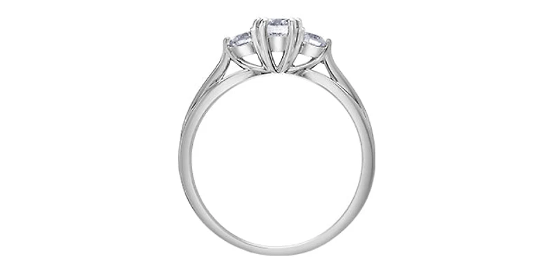 14K  White Gold 0.60cttw Canadian Diamond Engagement Ring - /