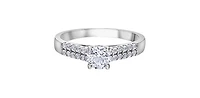 14K White Gold 0.75cttw Canadian Diamond Engagement Ring, Size 6.5