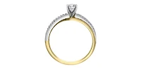 14K Yellow and White Gold 0.50cttw Canadian Diamond Engagement Ring - /