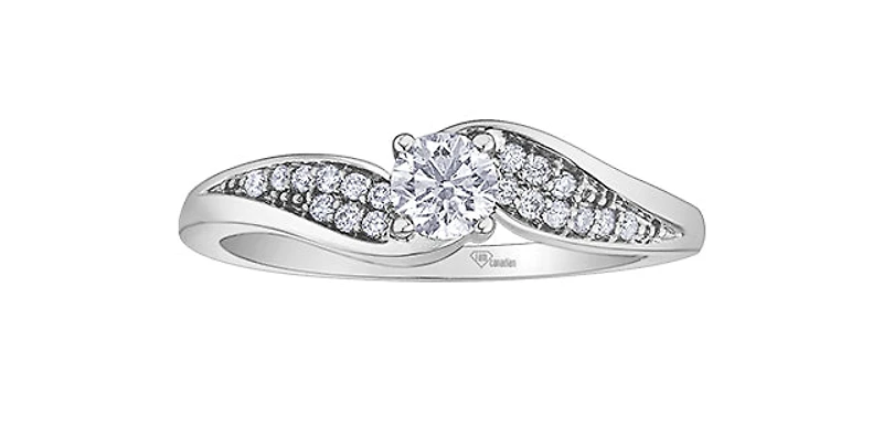 14K White Gold 0.34cttw Diamond Ring - / 4.5