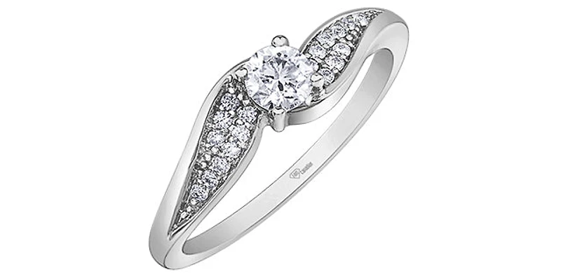 14K White Gold 0.34cttw Diamond Ring - / 4.5