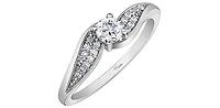 14K White Gold 0.34cttw Diamond Ring - / 4.5