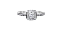 10K White Gold 0.40cttw Canadian Diamond Engagement Ring, Size 6.5