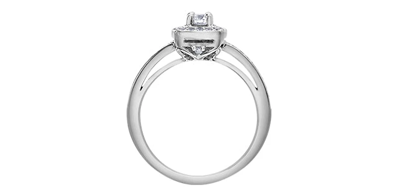 10K White Gold 0.40cttw Canadian Diamond Engagement Ring, Size 6.5
