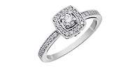 10K White Gold 0.40cttw Canadian Diamond Engagement Ring, Size 6.5
