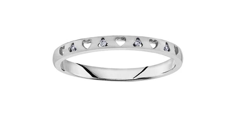 10K White Gold 0.02cttw Diamond Ring