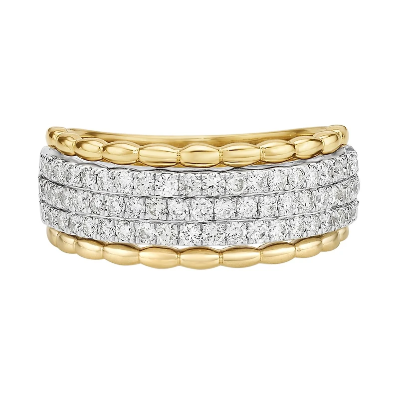 14K Two-tone Prong-set two-tone diamond band - 4.5