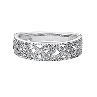 10K White Gold Pave-set diamond wedding band