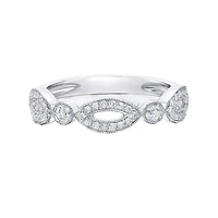 14K White Gold 1/4ct twt bezel-set diamond band