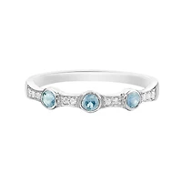 10K White Gold Aquamarine & diamond band