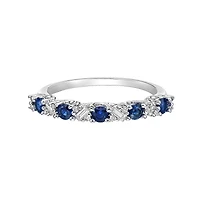 14K White Gold Sapphire & diamond band