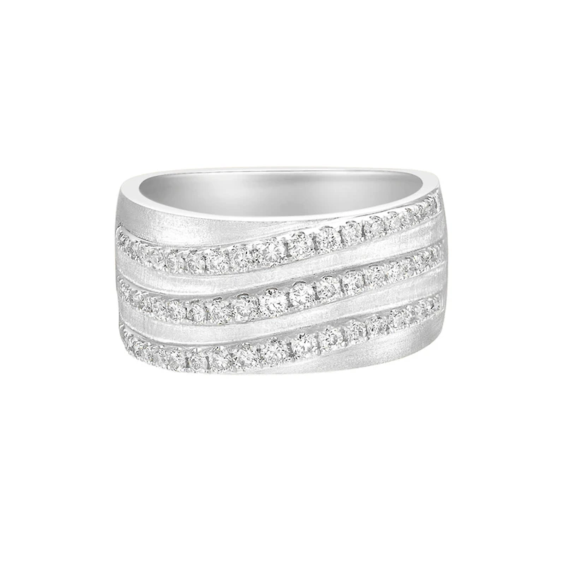 14K White Gold Prong-set diamond band